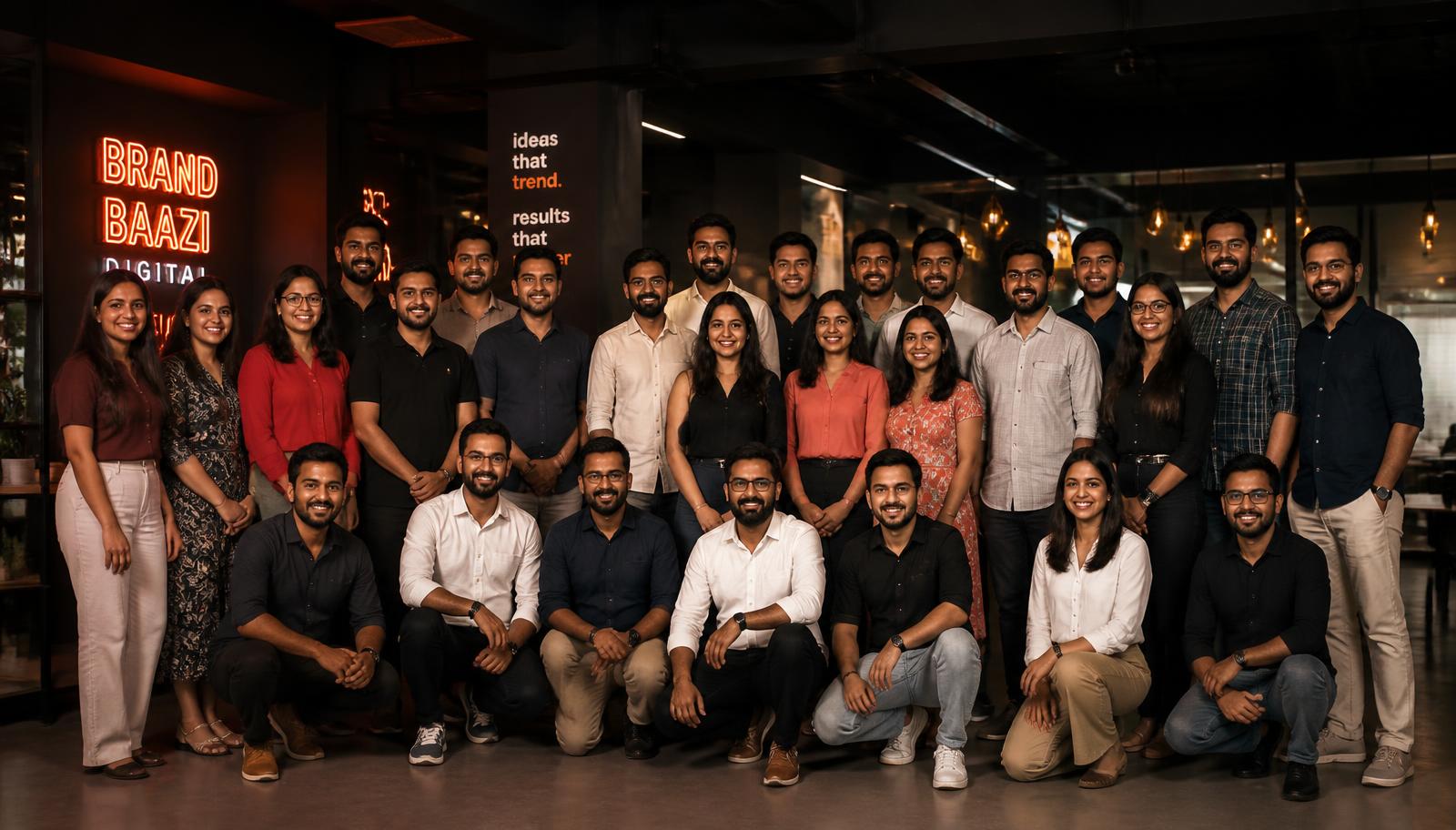 The 22-member Kinetic Growth Media team at the Noida studio